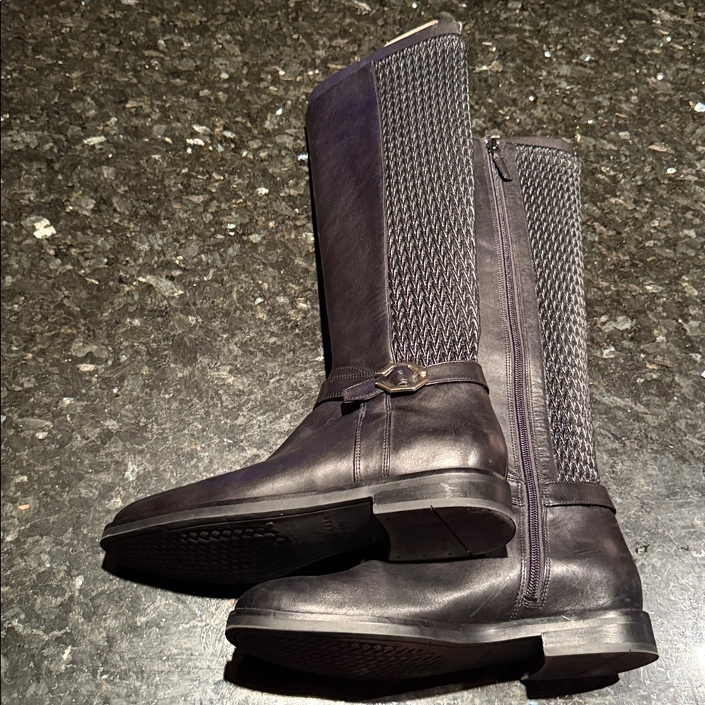 Cole Haan Black Leather Riding Boots